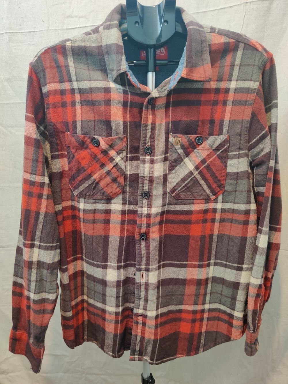 Vintage Coleman Flannel Shirt Men's Size XL Plaid Long Sleeve Outdoors Button Up